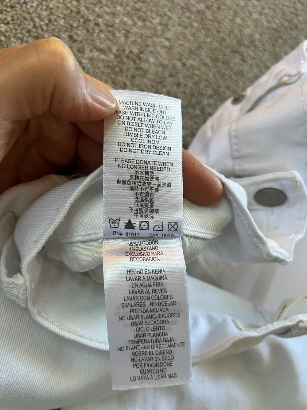 Levi’s 511 Slim tagged 16reg W28L28 See Photos for Actual Fit EUC Bright White
